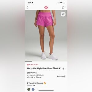 Pink lululemon shorts
